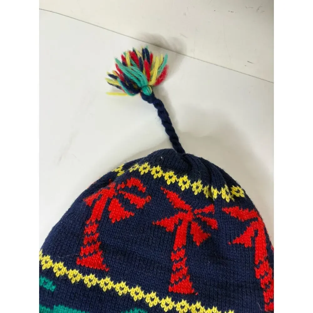 VTG Turtle Fur Kids Dinosaurs Poppy Gall Beanie Ski Hat Wool Knit Fleece Lining